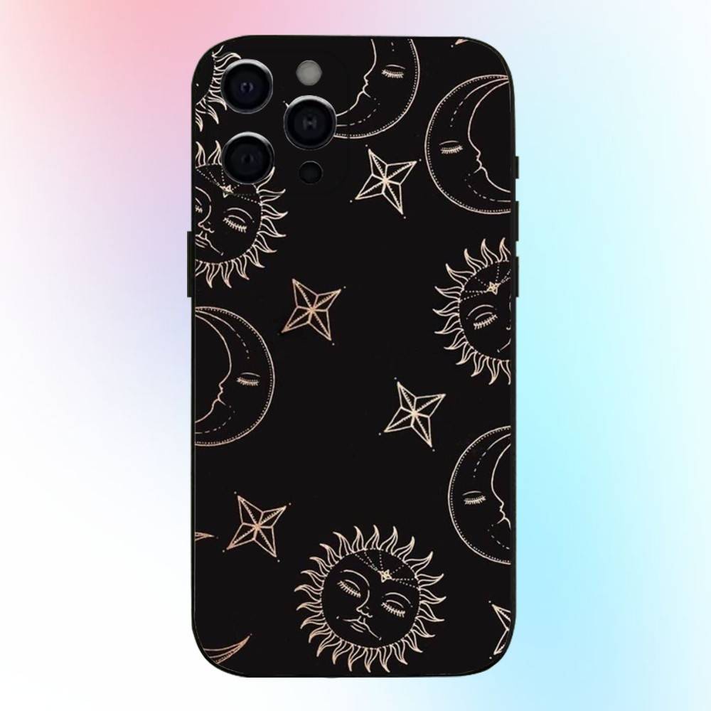 

Colorful Star Pattern Phone Case For iPhone17,16,15,14,13,12,11 Plus,Pro Max Soft Black Cover iPhone17air