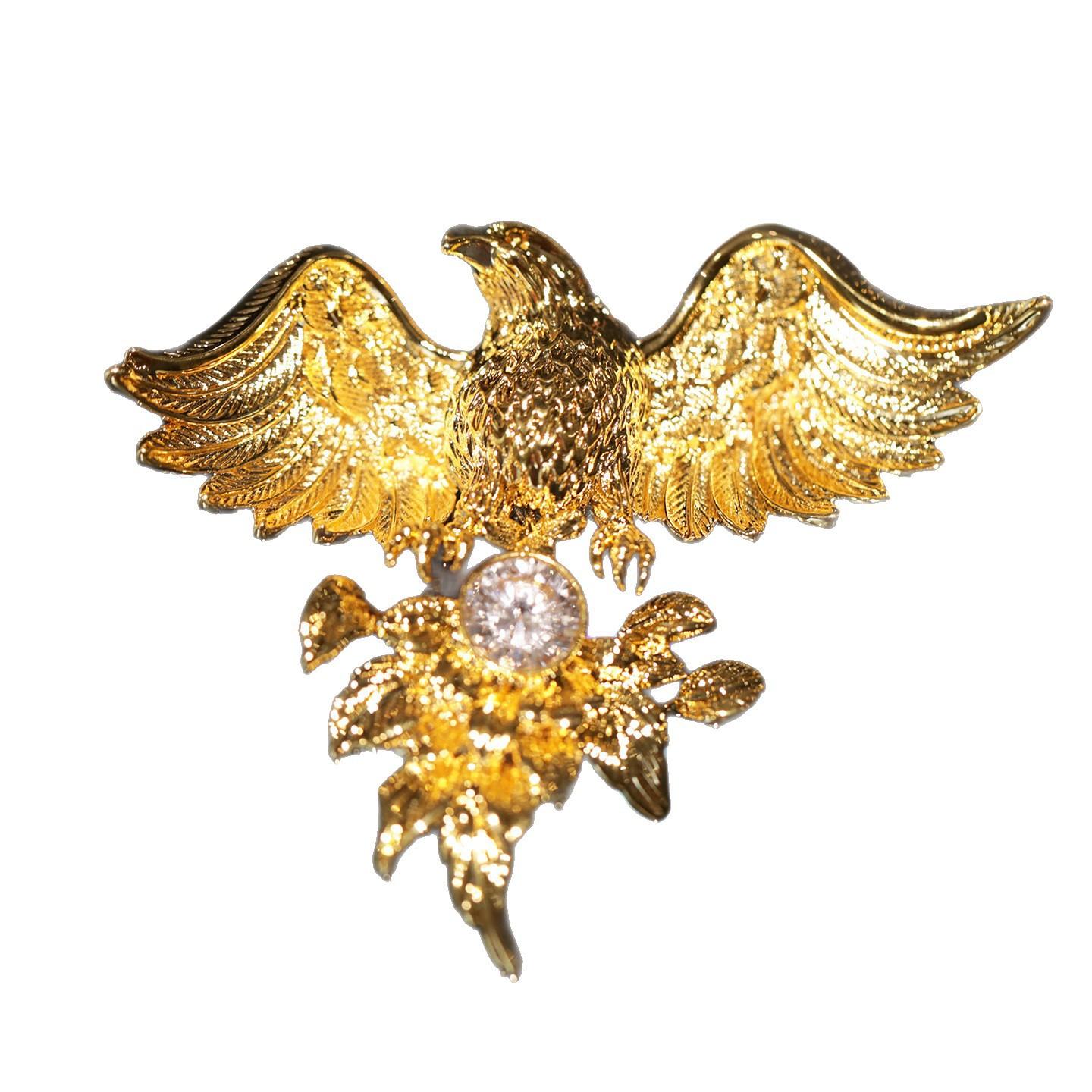 TIANSHE Vintage Eagle Brooch Man Fashion Personality Animal Pin Anniversary Gift Factory Customization