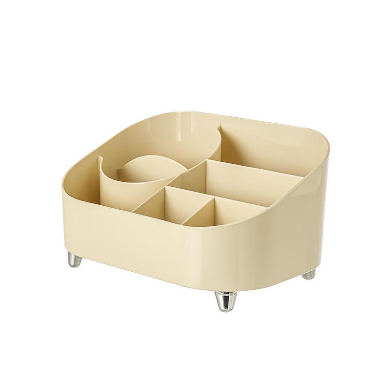 Rotating Makeup Storage Tube: Dustproof Vanity Organizer with Lid for Lipstick, Eyeshadow Brushes & Eyebrow Pencils