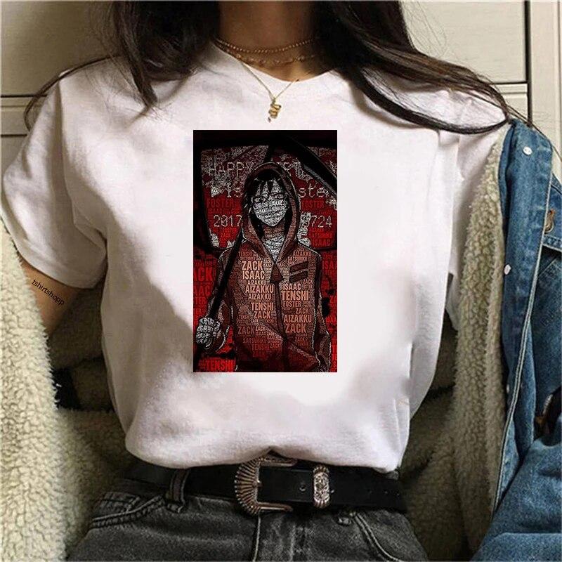 Nová japonská anime trička pro ženy Angel of Death Grafická trička Isaac Zack Foster Trička Raychel Dámské tričko Kawaii Unisex