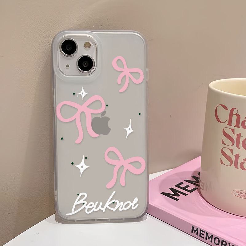 

Розовый бант со звездами для Apple 15/14/13/12/11/PRO/PROMAX/XSMAX/XR/XS - подходит для различных устройств Apple. 15 Plus