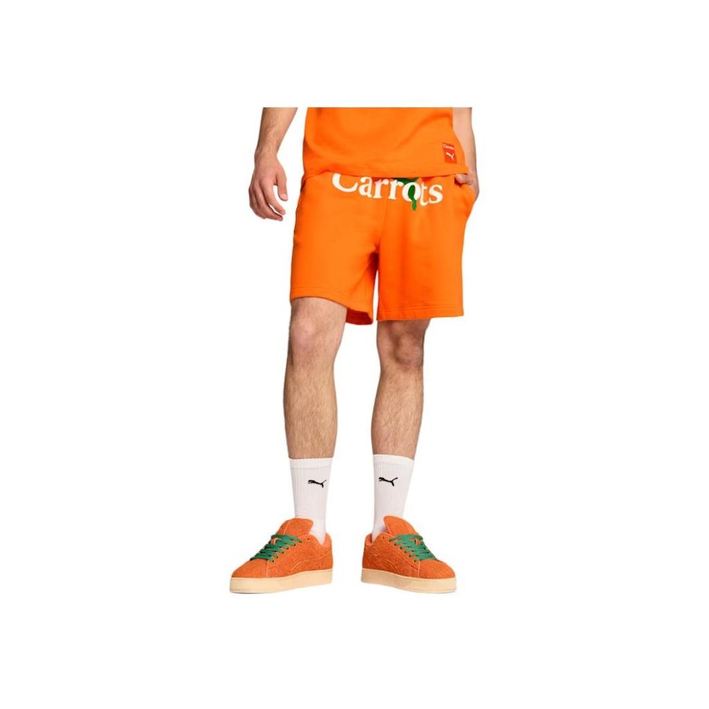 Puma X Carrots Collaboration Carrots SS24 Brand Logo Fashion Loose Fit Three-Quarter Casual Shorts Unisex shorts Orange 627447-45