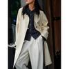 In Winter, The New Loose Long Trench Coat Contrasts with Cotton and Thickens Cotton-padded Jacket.
