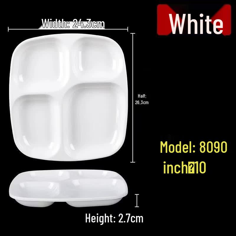 HANDUNYOU Commercial Melamine 4-Compartment Plate