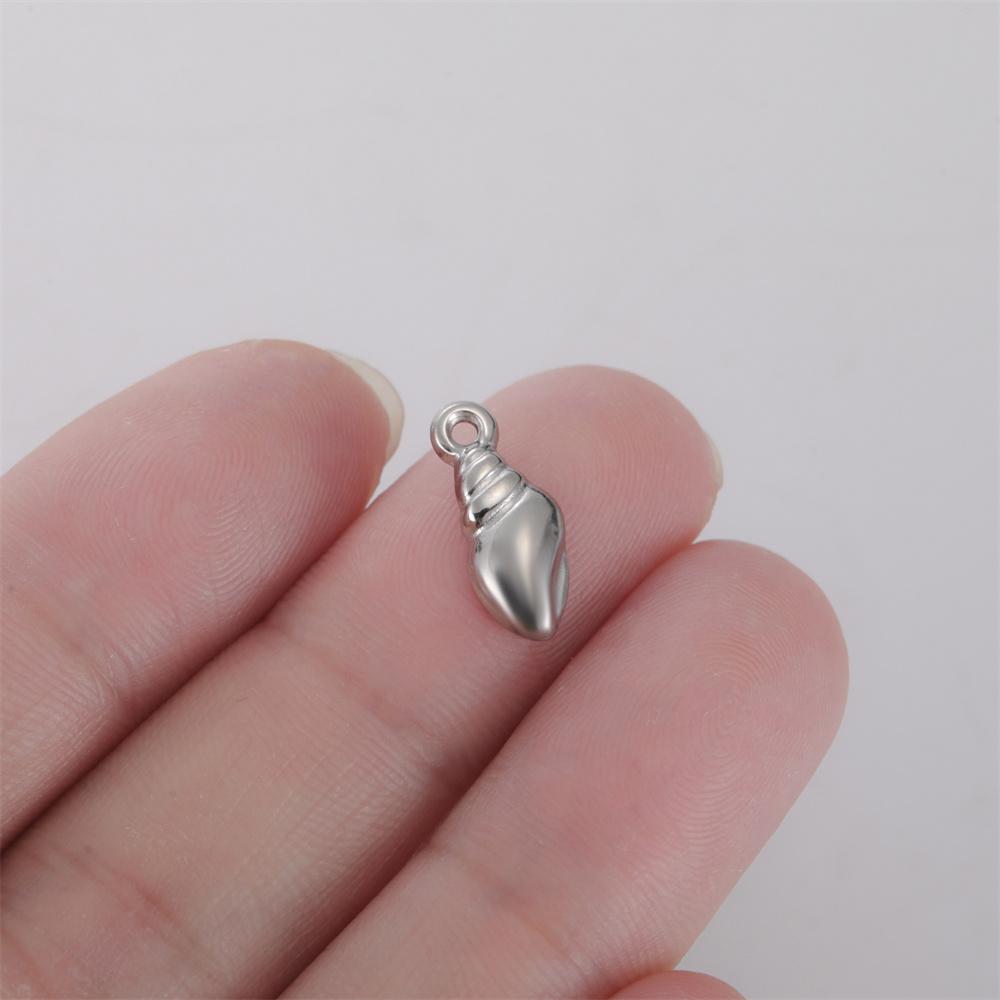 

My Shape 5 pcs Conch Starfish Coral Shell Charms Necklace Bracelet Summer Beach Stainless Steel Pendants for DIY Jewelry Making Silver