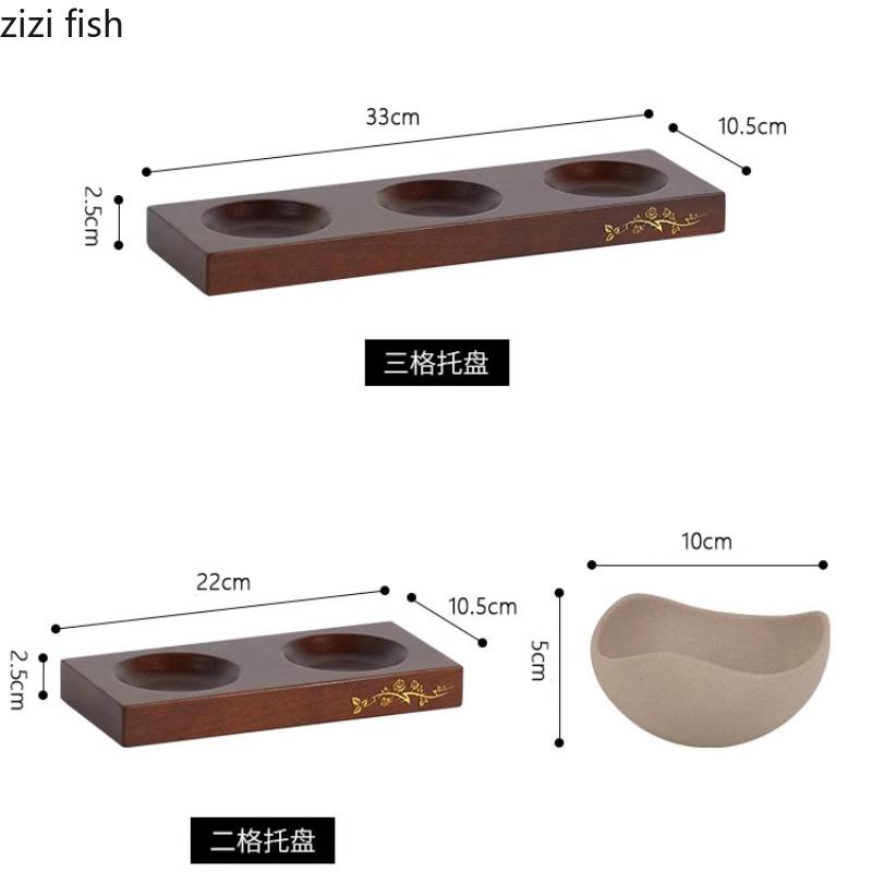 Ceramic Snack Platter Wooden Pallet Snack Bowl Dessert Plate Fruit Plate Salad Bowl Dried Fruit Plates Candy Dish Pastry Plates
