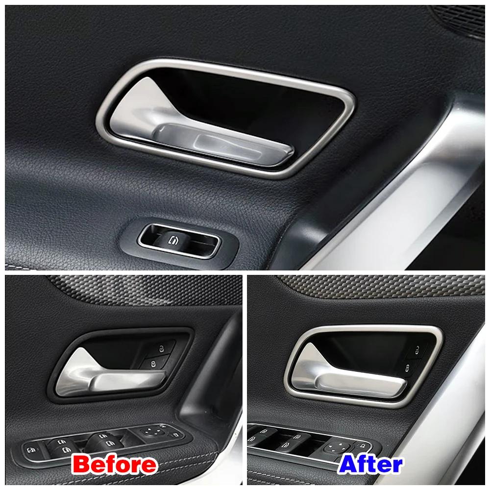 For Mercedes Benz A CLA Class W177 V177 C118 W118 2020 2024 2024 Inner Door Handle Frame Ring Trim Stainless Steel Sticker