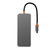 Custom Logo Transparent 10 In 1 USB C Hub Dongle Support 4K HDTV VGA Type C PD USB3.0 RJ45 Ethernet SD TF Card Reader 3.5mm AUX