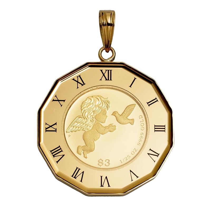 

[Fairy Cullet] K24/18 coin pendant Tuvalu Horse 1/25 oz clock frame (gold)