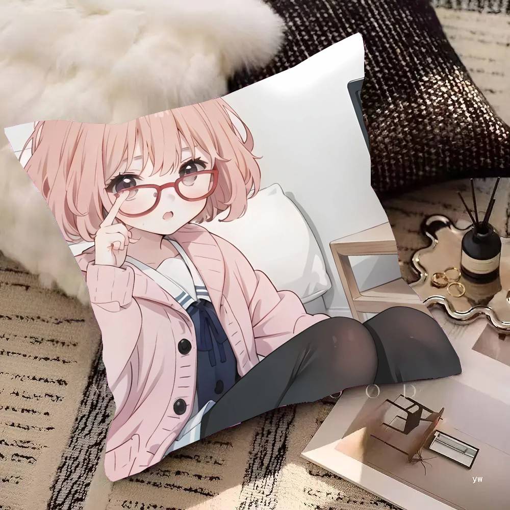 Kyoukai No Kanata Animation Pillow Case Fashion Square Pillowcase Bedroom Sofa Room Ins Decoration Leisure