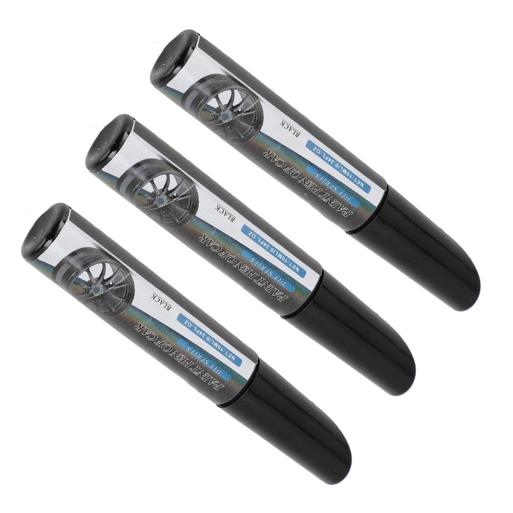 10ml 3 Stück Auto Lackstift Auto Kratzer Reparaturstift Wetterfest Automobil Reparatur Marker Stift für Autos Schwarz