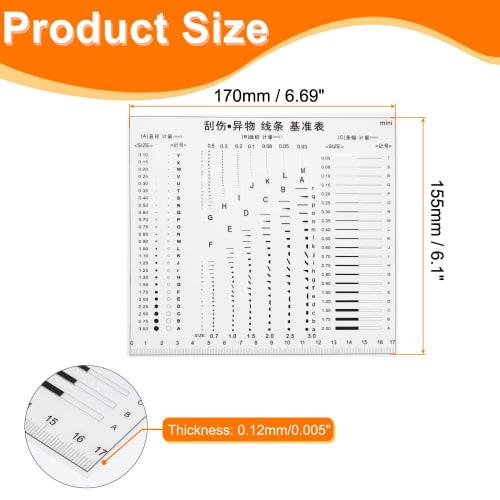 uxcell 3pcs High-Precision SEC Size Estimation Chart, 170x155mm, 0.12mm, Transparency Defect Detection Film Ruler for Measuring Diameter Area and Line