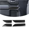 Carbon Fiber 4-Door Panel Bezel Overlay Cover For Chevy Silverado GMC-SIERRA 19+