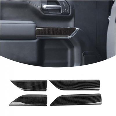 Kohlefaser 4-Türverkleidungs-Blenden-Überzug für Chevy Silverado GMC-SIERRA 19+
