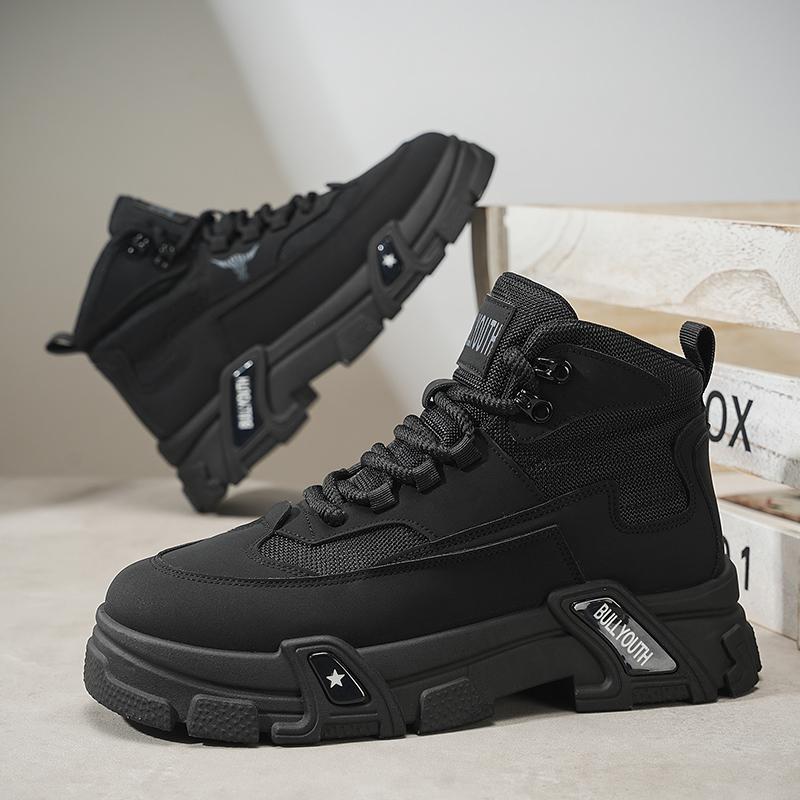 Outdoor Men Casual Sneakers Breathable Walking Hiking Shoes Quanlity Man Work Shoes Platform Ankle Boots High Top Sport Footwear