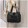 Nova bolsa feminina cor sólida bolsa tote bolsa de ombro para deslocamento lazer simples bolsa para mamãe para sair bolsa de nylon de grande capacidade