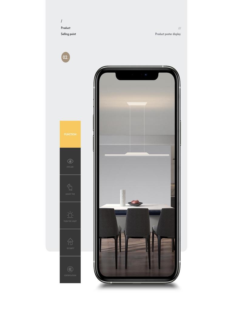 Nordic Minimalist LED Pendant Light - Sleek, Single-Line Design for Dining Room, Study, Bar, or Office.