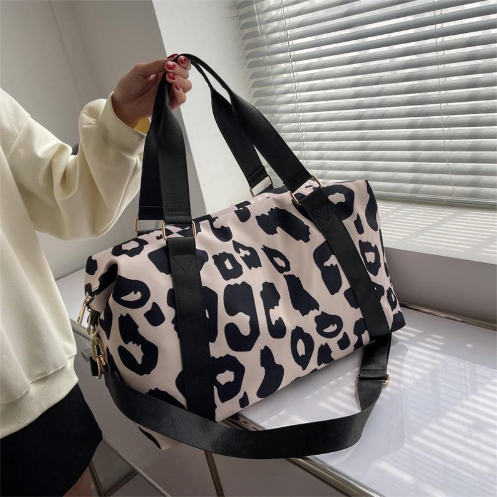 Oxford Leopard Print Duffle Bag Large Capacity Luggage Handbag Fashion Fitness Shoulder Bag  Travel