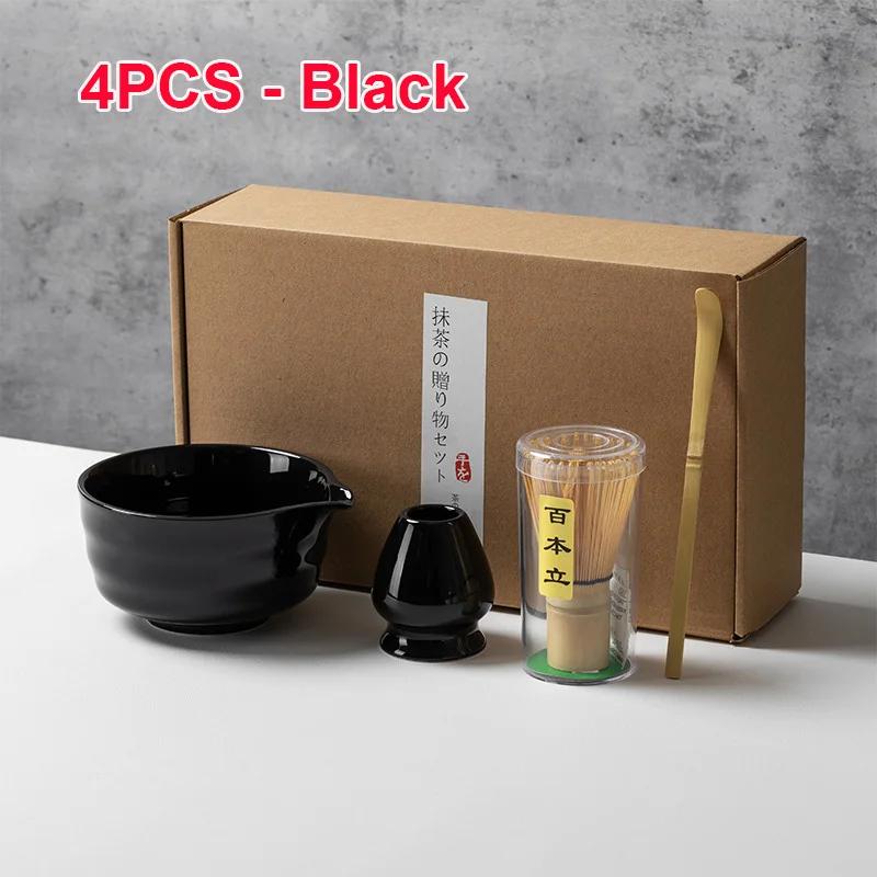 4 5 6 PCS Bamboo Matcha Whisk Set Ceramic Tea Bowl Traditional Japanese Tea Making Tools Home Kitchen Accessories Gift
