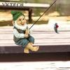 Garden Gnome Statue Resin Fishing Dwarf Elf Figurines Naughty Funny Garden Statues Lawn and Yard Art Resin Decorations Sculpture