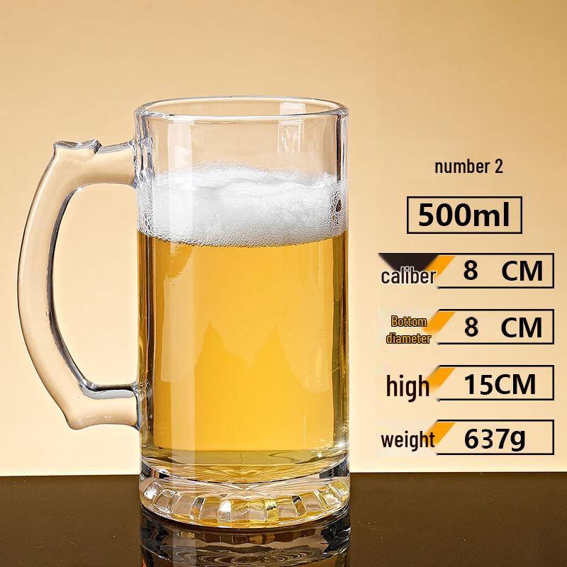 YOLCO Thickened Glass Beer Mugs