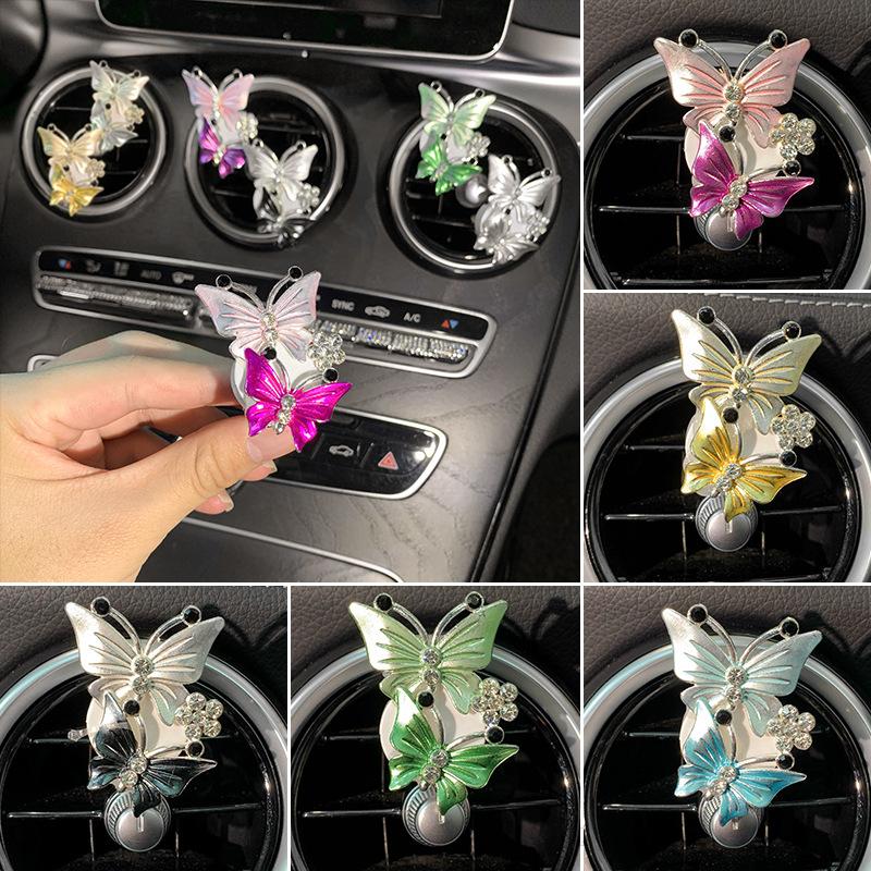 Butterfly Car Accessories,Cute Air Freshener,Air Vent Clip Conditioning Outlet Clip Car Air Freshener,Car Accessories, Bling Car Accessories for Women