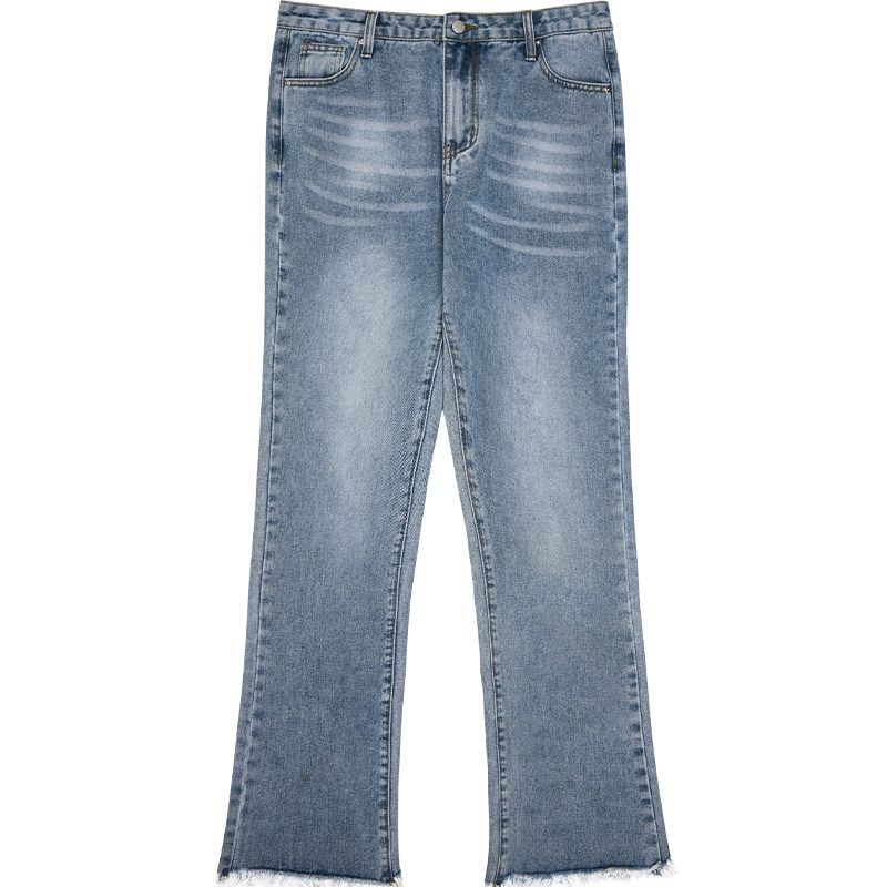 

Harsh and Cruel Retro Feeling Old Wash Design Loose Slightly Flared Denim Pants Washed Blue XL