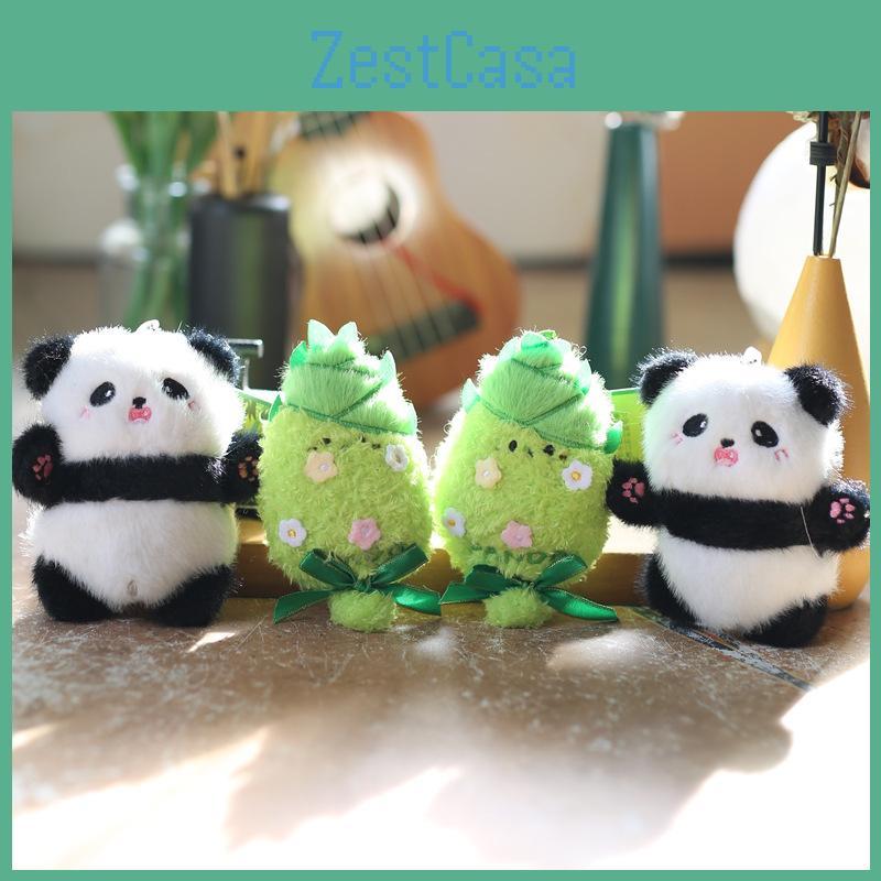 Plush Bamboo Panda Toy Keychain Stuffed Animal Backpack Decor For Girls Teens