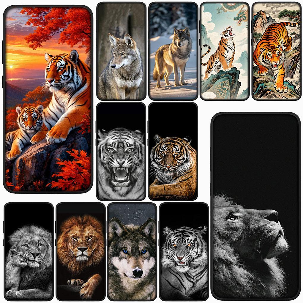 Cover for Xiaomi Redmi Note 13 A3 14 Pro Plus 9T 14C 13C 13X 9C NFC + Pro+ 5G 4G Protective Phone Case Tiger Stalking Wolf Art