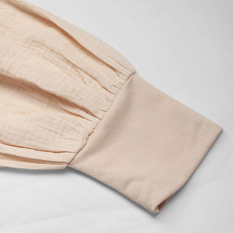 Wiosenno-jesienna damska bluza z kapturem i bufiastymi rękawami