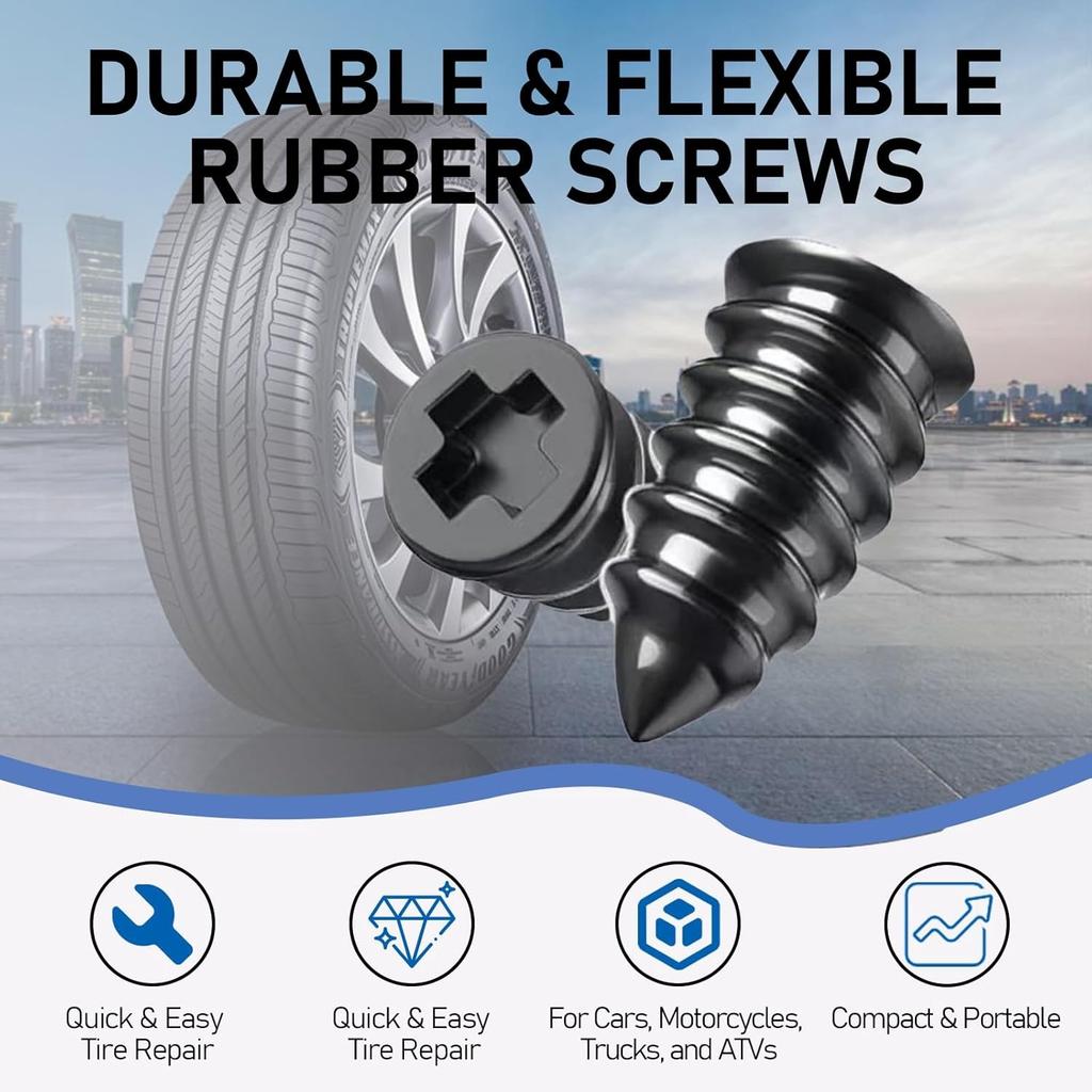 Car Tyre Repair Rubber Nail Car Wheel Punctures Screws Car Tire Repair Kit Car Motorcycle Tire Puncture Repair Screws Tool Valve Stems 1