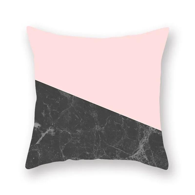 Rose Pink Geometric Marble Cushion Covers Hot Modern Nordic Decorative Throw Pillow Covers Sofa Car Seat Home Pillowcase 45*45Cm