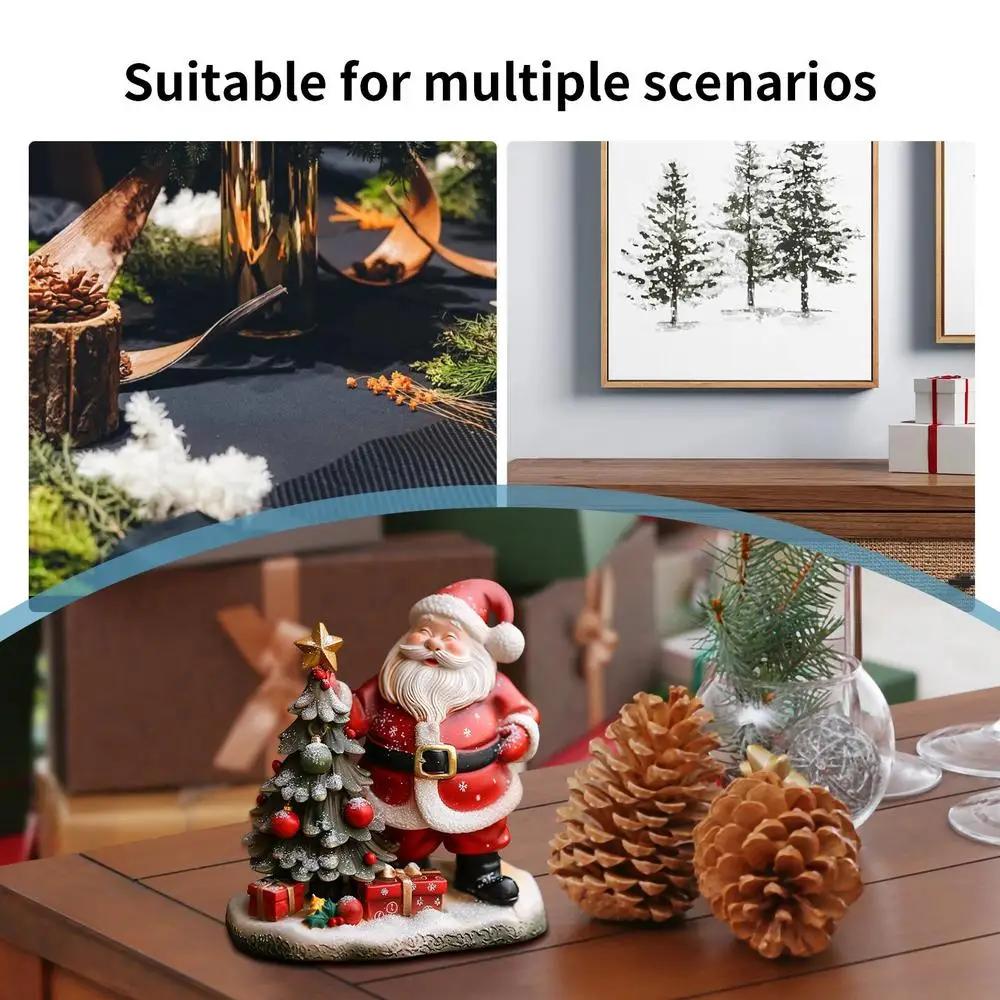 New Christmas Santa Claus Statue Resin Santa Claus Decoration Christmas Tree Decorative Home Desktop Figurine Ornament Holiday