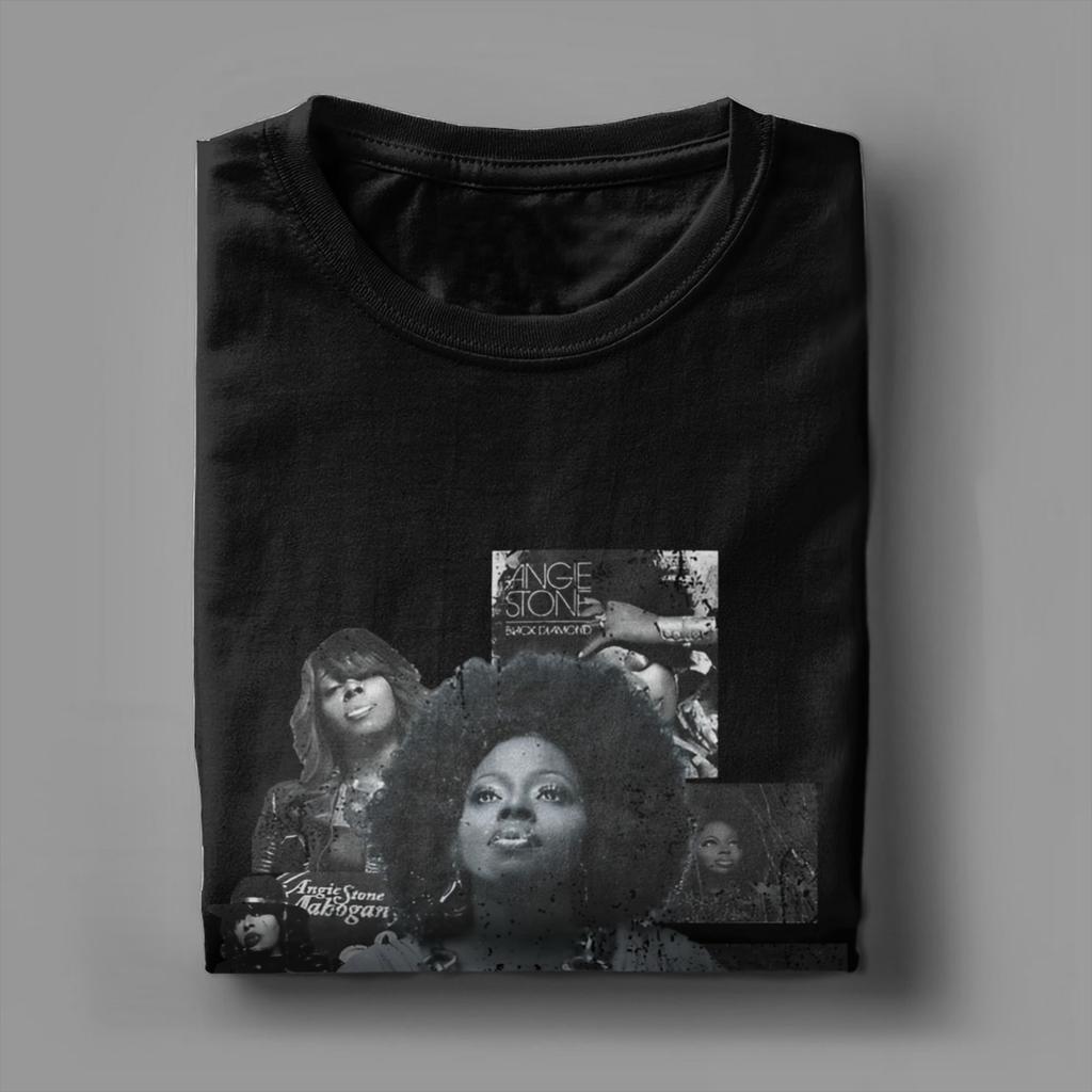 Maglietta RIP Angie Stone Memory per Uomo Cantante 1961-2025 Musica Divertente Cotone T-shirt Manica Corta 4XL 5XL 6XL merchandising
