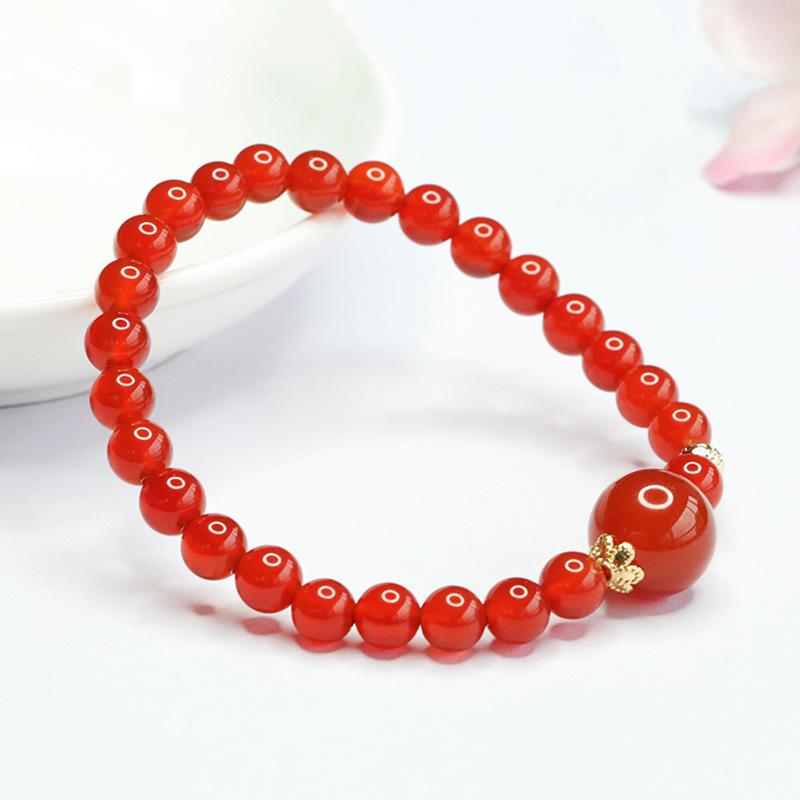 2026 Red Agate Bracelet Chalcedony Crystal Antique Jewelry Live Broadcast Hot Products  Generation S4060402