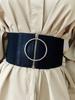 Women's Dress Super Wide Belt Women's Large Metal Ring Black Belts Women's Elastic Belt  Women Belts Fashion for Dress