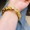 Goldfarbenes Armband mit Drachen- und Phönixmotiv, nationaler Stil, Temperament, Retro-Palaststil