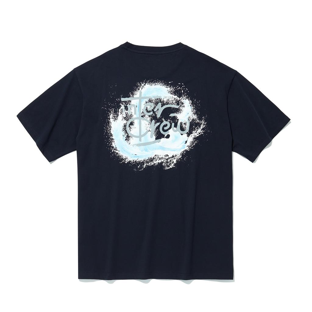 Intercrew Digital Logo Water Mix Short Sleeve T-Shirt Navy Ita2Tr31Ana
