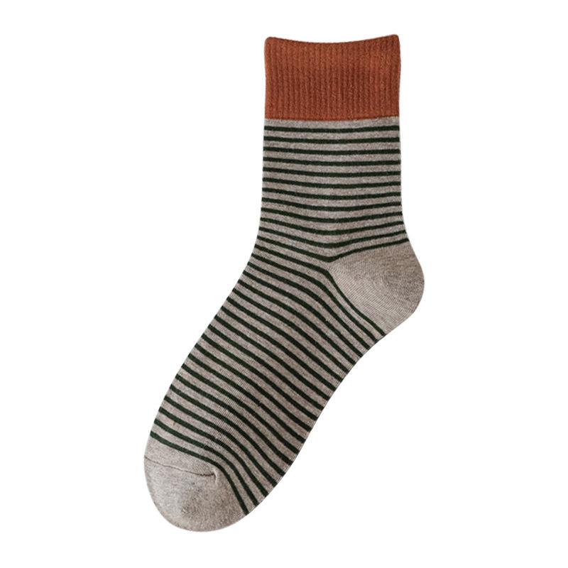 Japanese Striped Socks Children'S Medium Tube Socks Pure Cotton Tide College Style Stockings Women