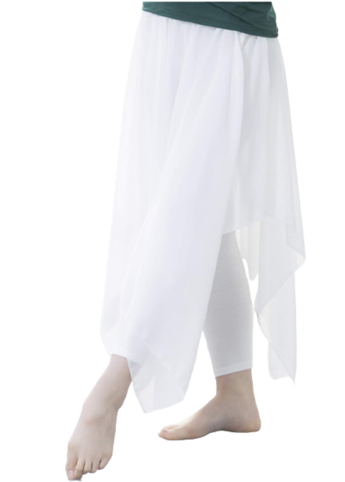 

GIVEK Длинные леггинсы с шифоном Идеально подходят для танца живота и балета Сделаны из прозрачного материала Размер Женская юбка, Уроки, (Белый, 2XL) белый