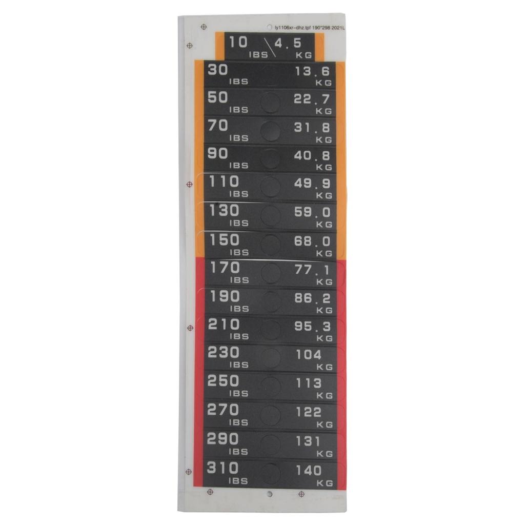 Weight Block Marking Stickers and Smooth PP Material from 10LB to 310LB