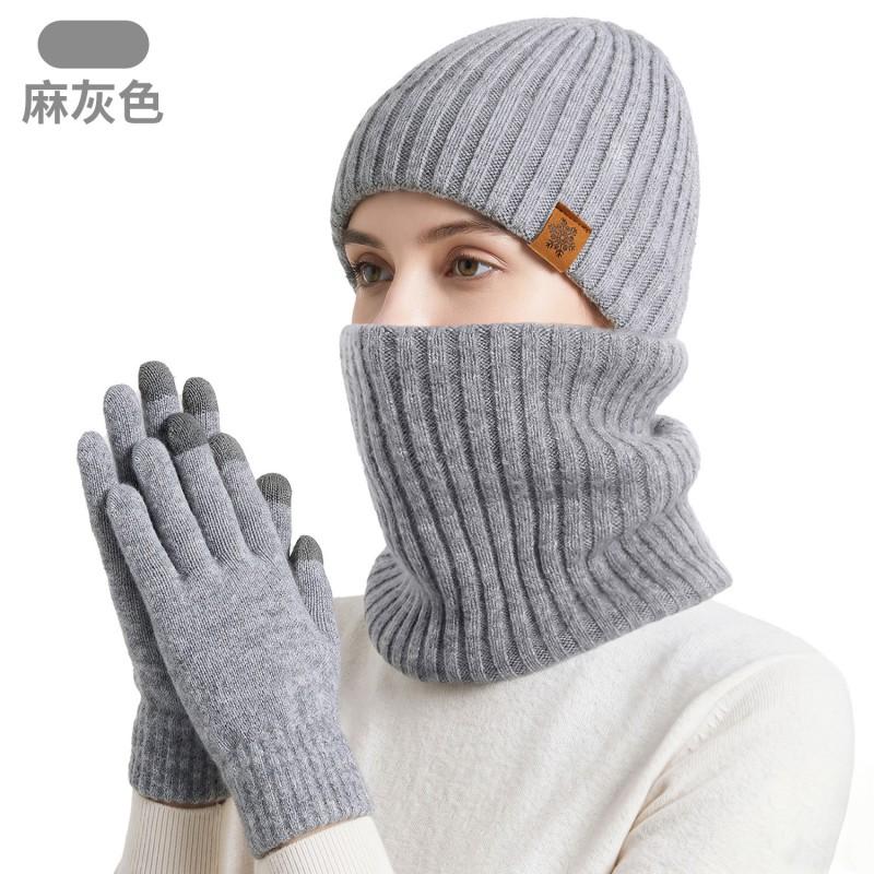 Womens Alpaca Wool Knit Hat Scarf Gloves Set Winter Warm Thick Lined Neutral Unisex Adult Accessories