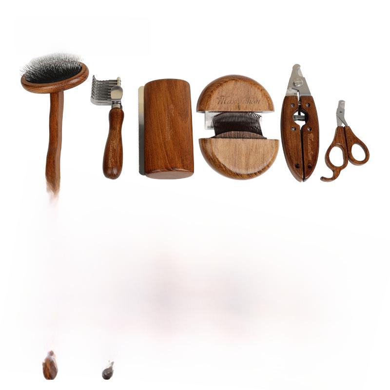 Solid Wood Antique Pet Comb for Cat and Dog Grooming