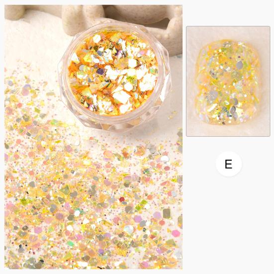 1 Dose Nailart Pailletten Unregelmäßige Form Glänzender Visueller Effekt Ultradünn Mehrere Stile Nailart Glitzer
