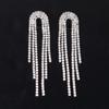 Exaggerated Full Diamond Fringed Earrings Women'S Long Stud Earrings Dongdaemun Temperament Earrings Earrings