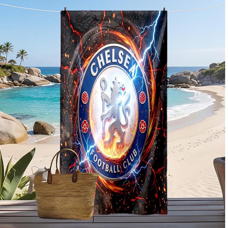 Chelsea FC Printed Beach Towel Quick Dry Soft TowelPortable Large Rectangular Beach Blanket for Travel Swimming Pool