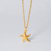 No Fade Stainless Steel Ocean Animal Necklaces For Women Men Accessories Real Gold Plated Shark Fish Tail Turtle Pendant Jewelry