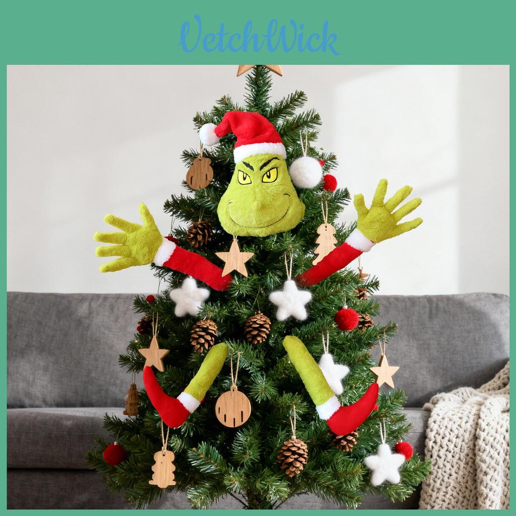 Christmas Grinch Plush Figurine With Plush Finish For Festive Home Decor And Gifts