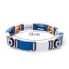 New Fashion Deil Eye Enamel Bangle for Women Colorful Beaded Boho Rectangle Shape Hand Accessory