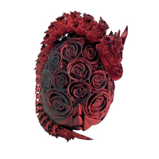 3D Printed Rose Dragon Articulated Dragon with Egg Flexible Rose Dragon